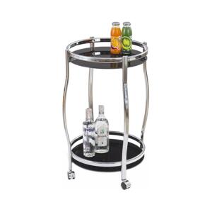 Halmar Mobilní odkládací barový stolek BAR 71x42 cm chrom/černá