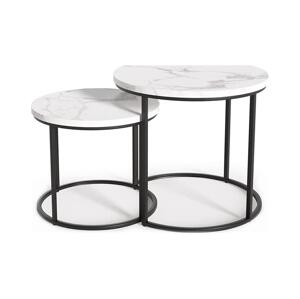 Halmar SADA 2x Konferenční stolek OREO pr. 43/53 cm černá/mramor
