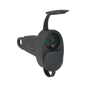 LEGRAND Legrand 50575 - Zásuvka gumová bez kabelu 250V/16A 2X2P+T IP44 černá