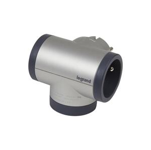 LEGRAND Legrand 049439-Rozboč. zásuvka otočná 2Z Typ E, F + USB-A + USB-C stříbrná/černá