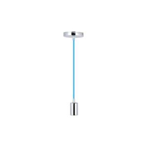 Napájecí kabel 1xE27/60W/230V modrá/lesklý chrom