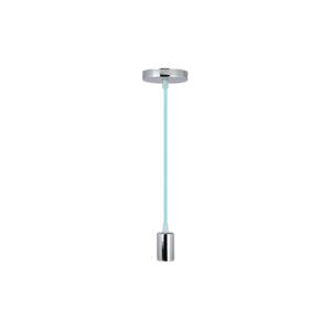 Napájecí kabel 1xE27/60W/230V světle modrá/lesklý chrom