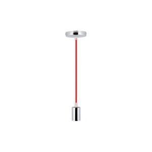 Napájecí kabel 1xE27/60W/230V červená/lesklý chrom