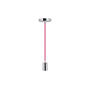 Napájecí kabel 1xE27/60W/230V tmavě růžová/lesklý chrom