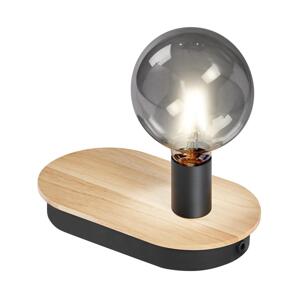 Ledvance Ledvance - Dotyková stolní lampa s USB konektorem DECOR WOOD 1xE27/8W/230V