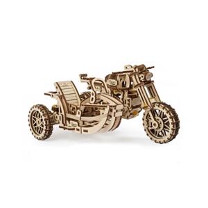 Ugears Ugears - 3D dřevěné mechanické puzzle Motorka scrambler s vozíkem