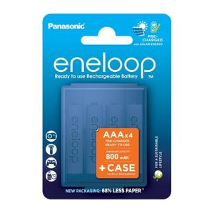 Pana Pana - 4 ks Nabijecí baterie AAA Eneloop 800 mAh + pouzdro