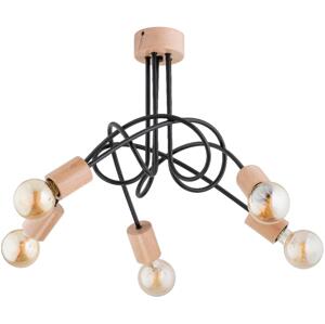 Přisazený lustr TANGO 5xE27/15W/230V hnědá/černá