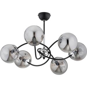 Lustr na tyči AURORA 6xE14/10W/230V černá/chrom