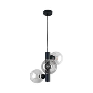 Keter Lighting Lustr na lanku TUBE 3xE27/60W/230V černá/čirá