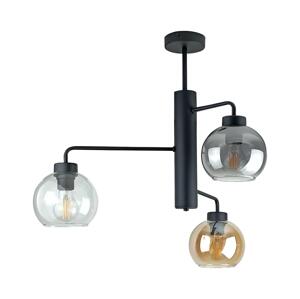 Keter Lighting Lustr na tyči FLEX 3xE27/60W/230V černá/kouřová černá/kouřová béžová/čirá
