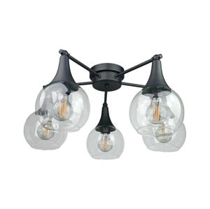Keter Lighting Přisazený lustr STAR 5xE27/60W/230V černá/čirá