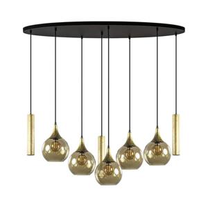 Keter Lighting Lustr na lanku CALYPSO 3xGU10/60W/230V + 5xE27/60W černá/zlatá