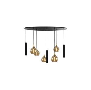 Keter Lighting Lustr na lanku CALYPSO 3xGU10/60W/230V + 5xE27/60W černá/zlatá
