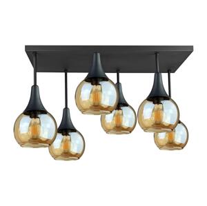 Keter Lighting Přisazený lustr SOMA 6xE27/60W/230V černá/kouřová béžová
