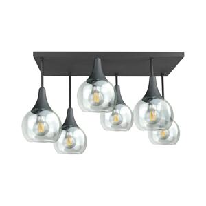 Keter Lighting Přisazený lustr SOMA 6xE27/60W/230V černá/čirá
