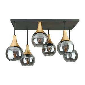 Keter Lighting Přisazený lustr SOMA 6xE27/60W/230V černá/zlatá/kouřová černá