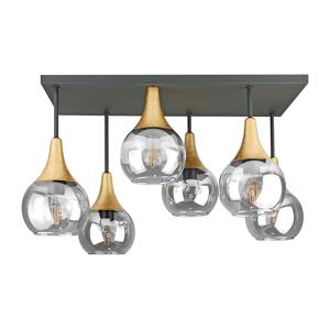 Keter Lighting Přisazený lustr SOMA 6xE27/60W/230V černá/zlatá/čirá
