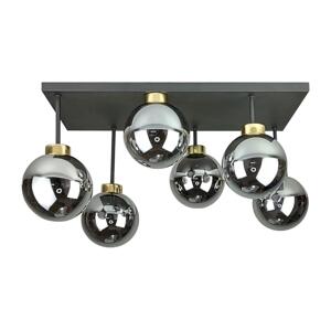 Keter Lighting Přisazený lustr DEA 6xE14/60W/230V černá/zlatá/kouřová černá