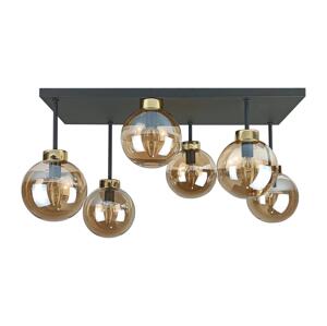 Keter Lighting Přisazený lustr DEA 6xE14/60W/230V černá/zlatá/kouřová béžová