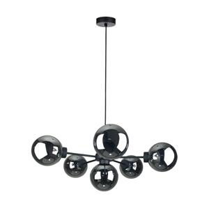 Keter Lighting Lustr na lanku KALIOPE II 6xE27/60W/230V černá/kouřová černá