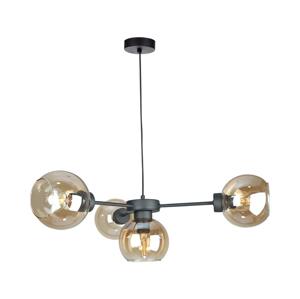 Keter Lighting Lustr na lanku KALIOPE 4xE27/60W/230V černá/kouřová béžová