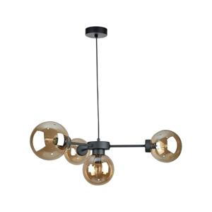 Keter Lighting Lustr na lanku KALIOPE II 4xE27/60W/230V černá/kouřová béžová