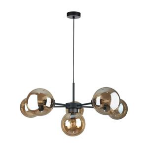 Keter Lighting Lustr na lanku KALIOPE II 6xE27/60W/230V černá/kouřová béžová