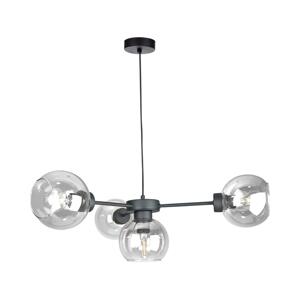 Keter Lighting Lustr na lanku KALIOPE 4xE27/60W/230V černá/čirá