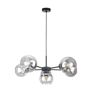 Keter Lighting Lustr na lanku KALIOPE 6xE27/60W/230V černá/čirá