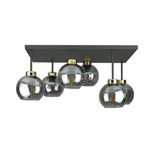Keter Lighting Přisazený lustr NESSA 6xE27/60W/230V černá/zlatá/kouřová černá
