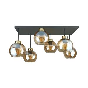 Keter Lighting Přisazený lustr NESSA 6xE27/60W/230V černá/zlatá/kouřová béžová