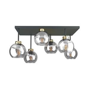 Keter Lighting Přisazený lustr NESSA 6xE27/60W/230V černá/zlatá/čirá