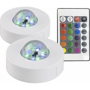 SADA 2x LED RGB Dekorační svítidlo FESTA 3xAAA/4,5V + dálkové ovládání
