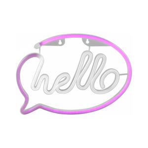 LED Neonová nástěnná dekorace HELLO LED/3W/3xAA růžová