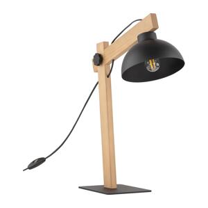 Stolní lampa OSLO 1xE27/15W/230V borovice/černá