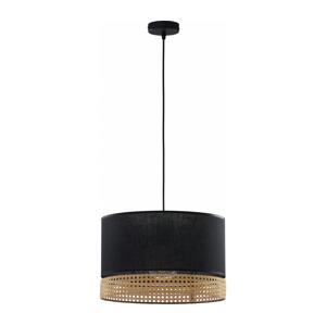 Lustr na lanku PAGLIA 1xE27/15W/230V černá/ratan