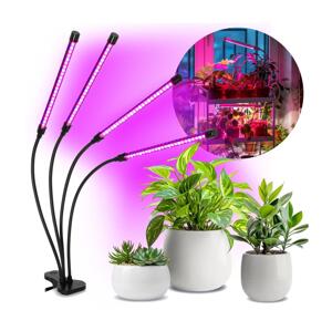 LED Stmívatelná lampa s klipem pro pěstování rostlin VITARO 4xLED/10W/230V černá