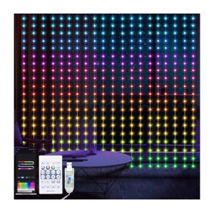 LED RGB Stmívatelný vánoční závěs WIZARD 400xLED/USB 2x2m + dálkové ovládání