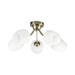 Přisazený lustr ZINA 5xE27/40W/230V mosaz/bílá