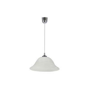 Lustr na lanku VERA 1xE27/60W/230V lesklý chrom/bílá