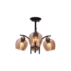 Lustr na tyči MERRA 3xE27/40W/230V černá/béžová