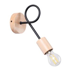 SL.1476 - Nástěnná lampa EMBER 1xE27/15W/230V černá/béžová/buk