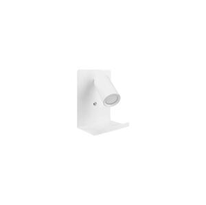 Nástěnné bodové svítidlo s policí a USB nabíječkou 1xGU10/35W/230V bílá