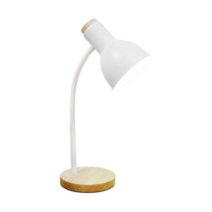 Zuma Line SM-W02-WH - Stolní lampa 1xE27/40W/230V bílá/dub SM-W02-WH