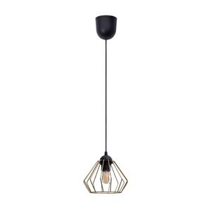 HEXE Lustr na lanku CEED GOLD 1xE27/60W/230V pr. 17,5 cm černá/zlatá