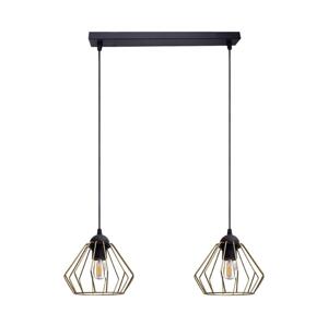 HEXE Lustr na lanku CEED GOLD 2xE27/60W/230V černá/zlatá