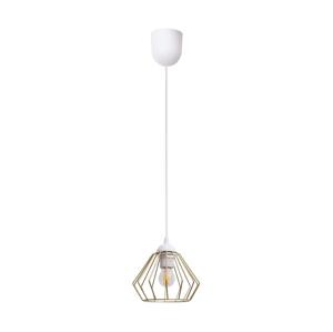 HEXE Lustr na lanku CEED GOLD 1xE27/60W/230V pr. 17,5 cm bílá/zlatá
