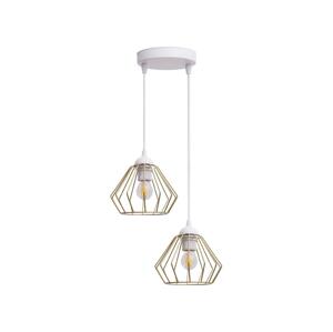 HEXE Lustr na lanku CEED GOLD 2xE27/60W/230V pr. 28 cm bílá/zlatá