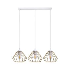 HEXE Lustr na lanku CEED GOLD 3xE27/60W/230V bílá/zlatá